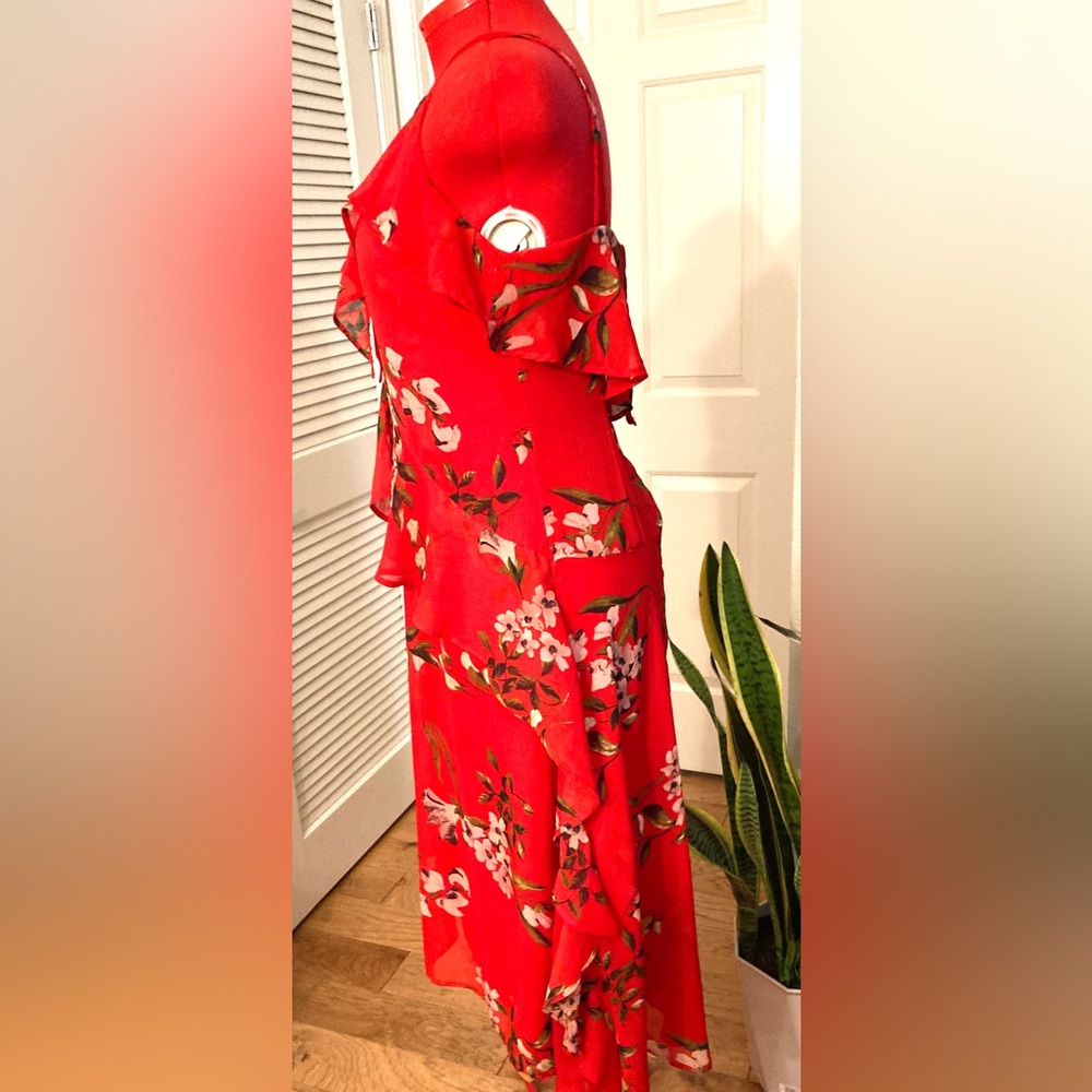 Ryan Michelle Ruffle Floral Dress Size Large - Picture 2 of 11